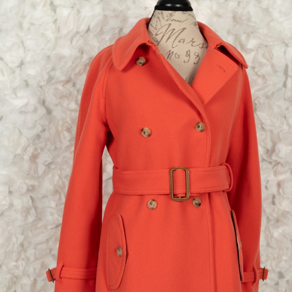 J Crew Stadium Cloth Nello Gori Coat/Jacket, Orange, size 10